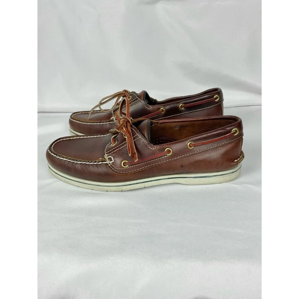 Vintage Dexter Leather Boat Shoes Men’s Sz 9 Narrow Deck Shoes Retro 80s Preppy